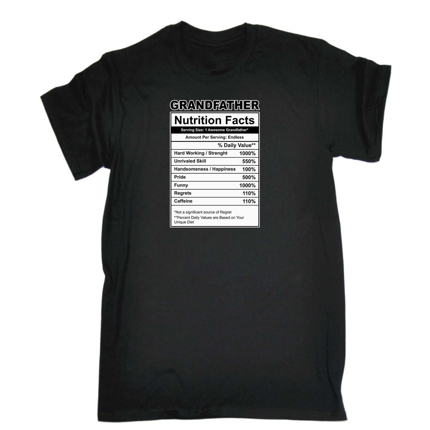 Grandfather Nutrition Facts - Mens 123t Funny T-Shirt Tshirts