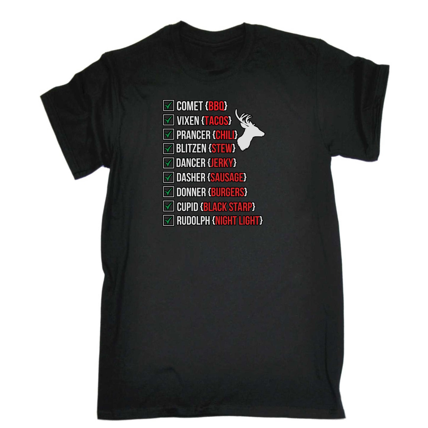Funny Christmas Deer Hunting Santa Reindeer - Mens 123t Funny T-Shirt Tshirts