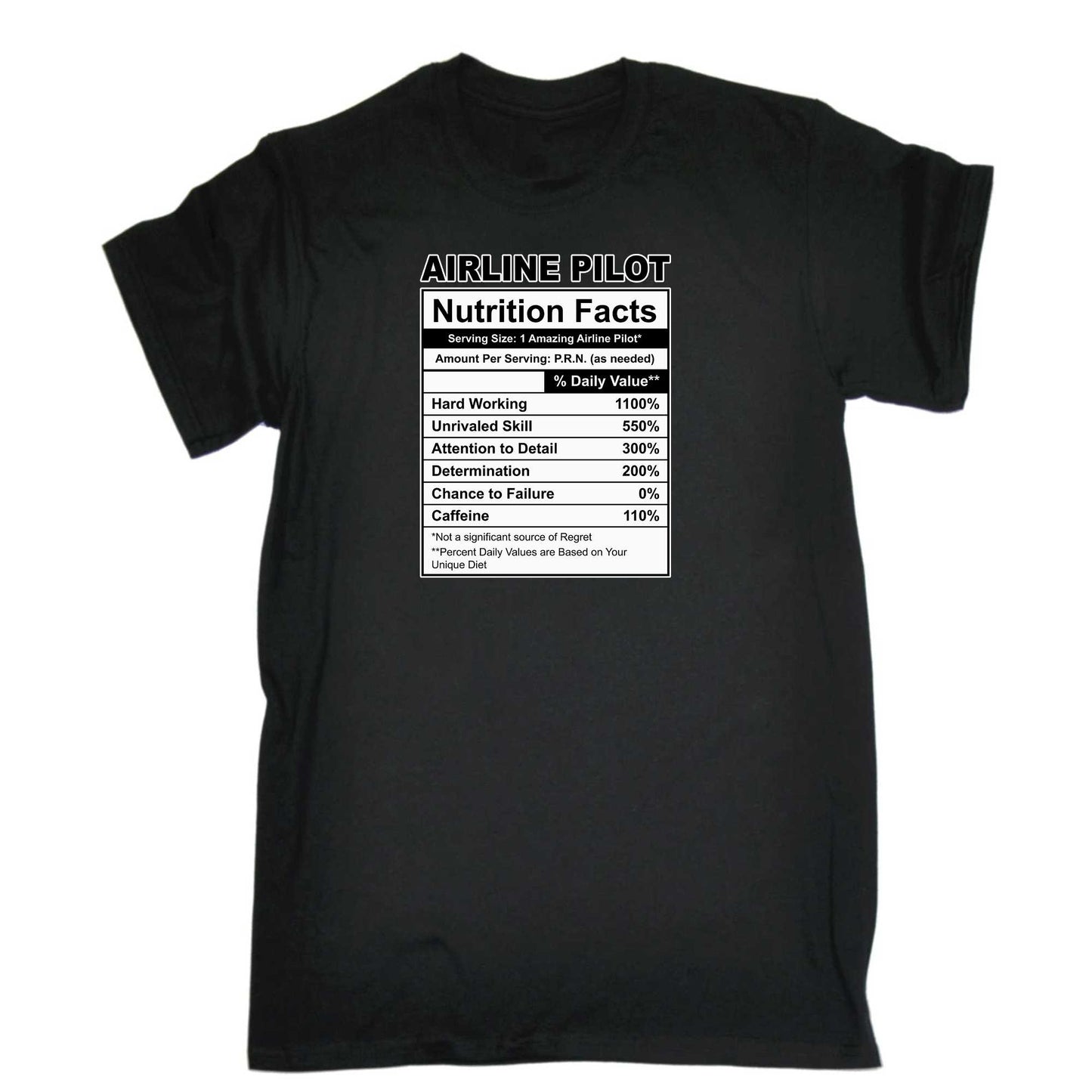 Airline Pilot Nutrition Facts - Mens 123t Funny T-Shirt Tshirts
