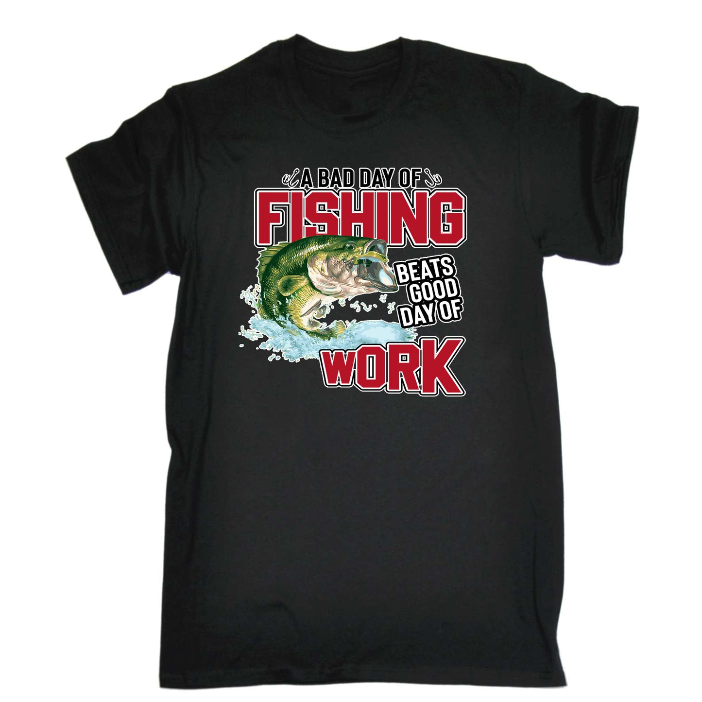 A Bad Day Fishing Beats Good Day At Work Angling Fish - Mens Funny T-Shirt Tshirts