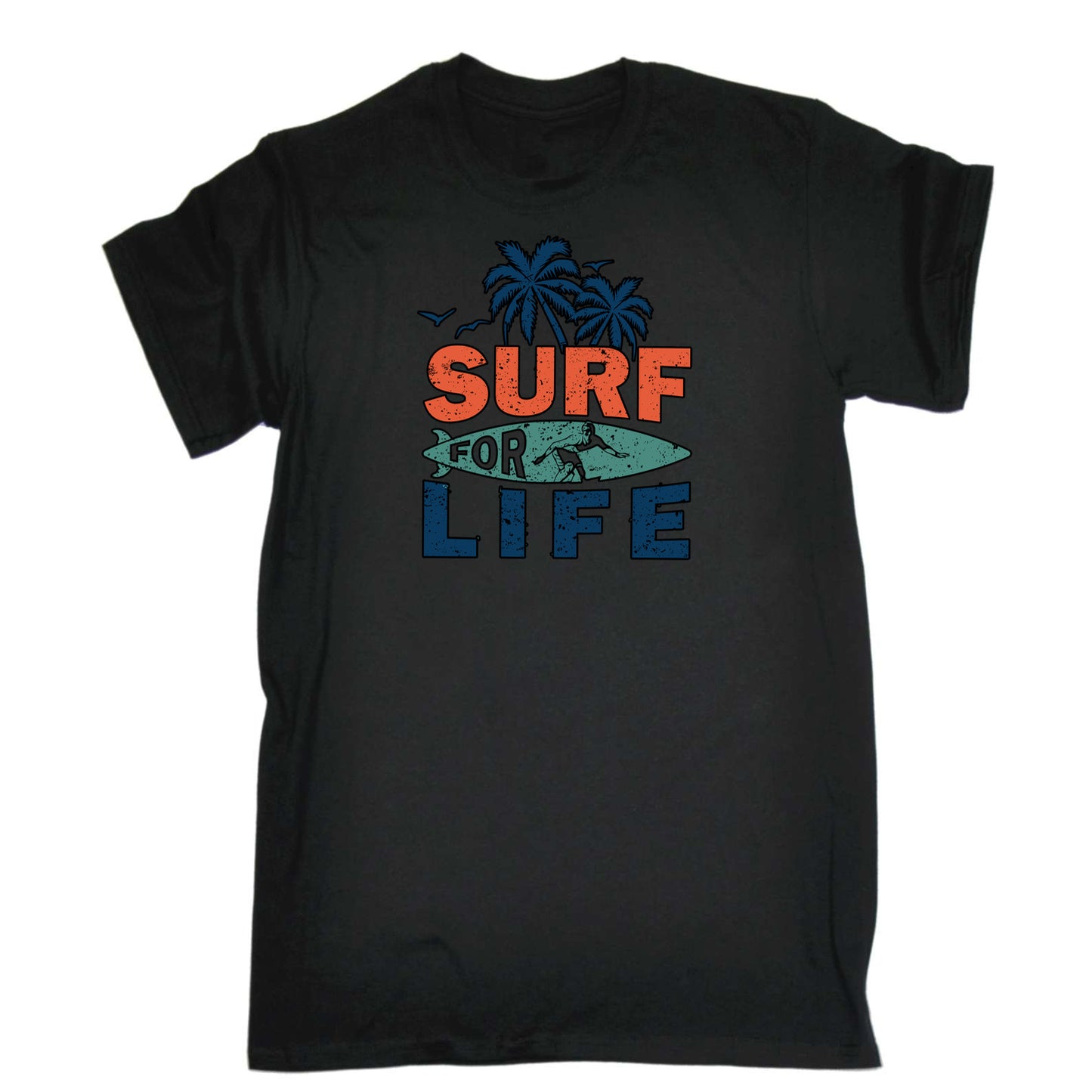 Surf For Life Surfing - Mens 123t Funny T-Shirt Tshirts
