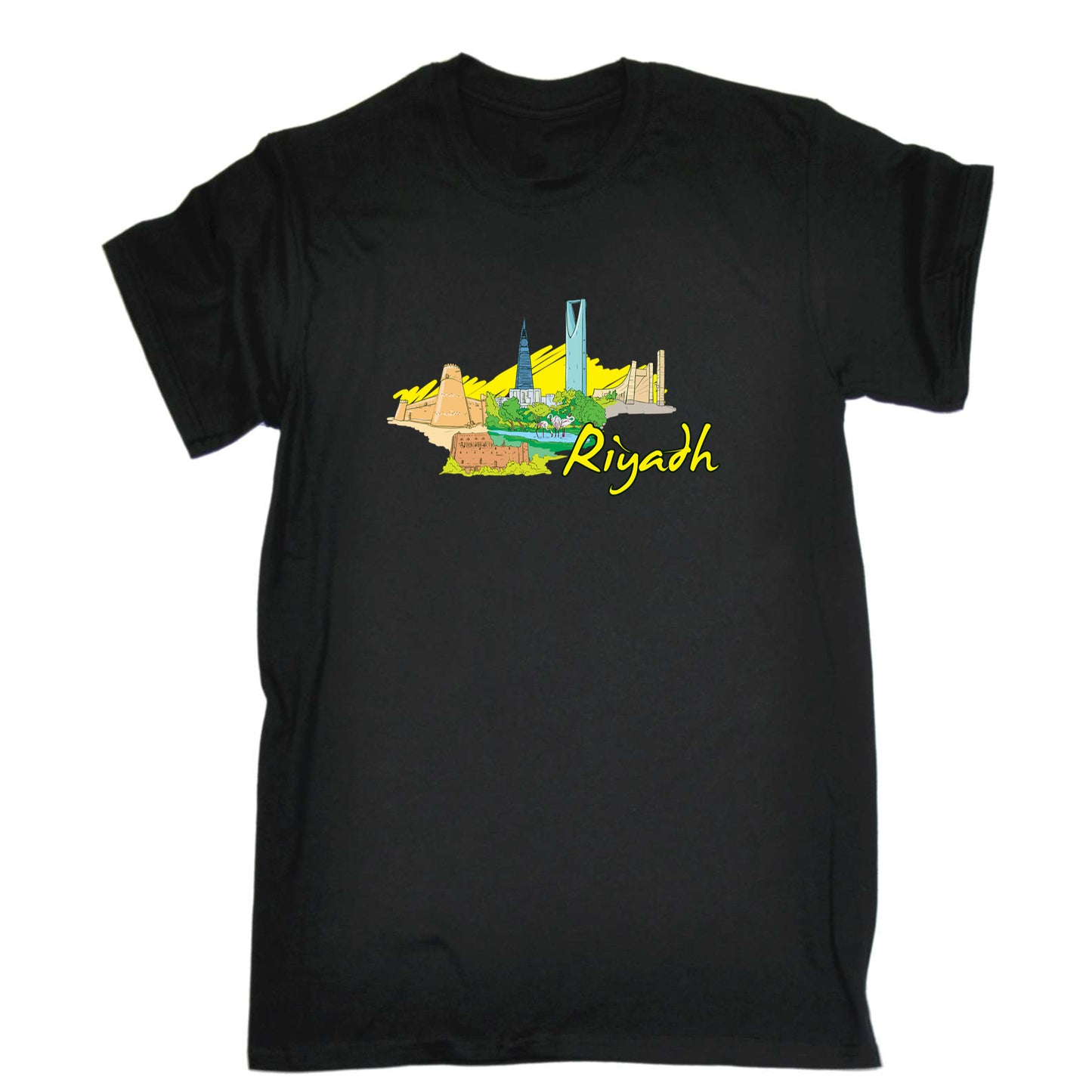 Riyadh Saudi Arabia Country Flag Destination - Mens 123t Funny T-Shirt Tshirts