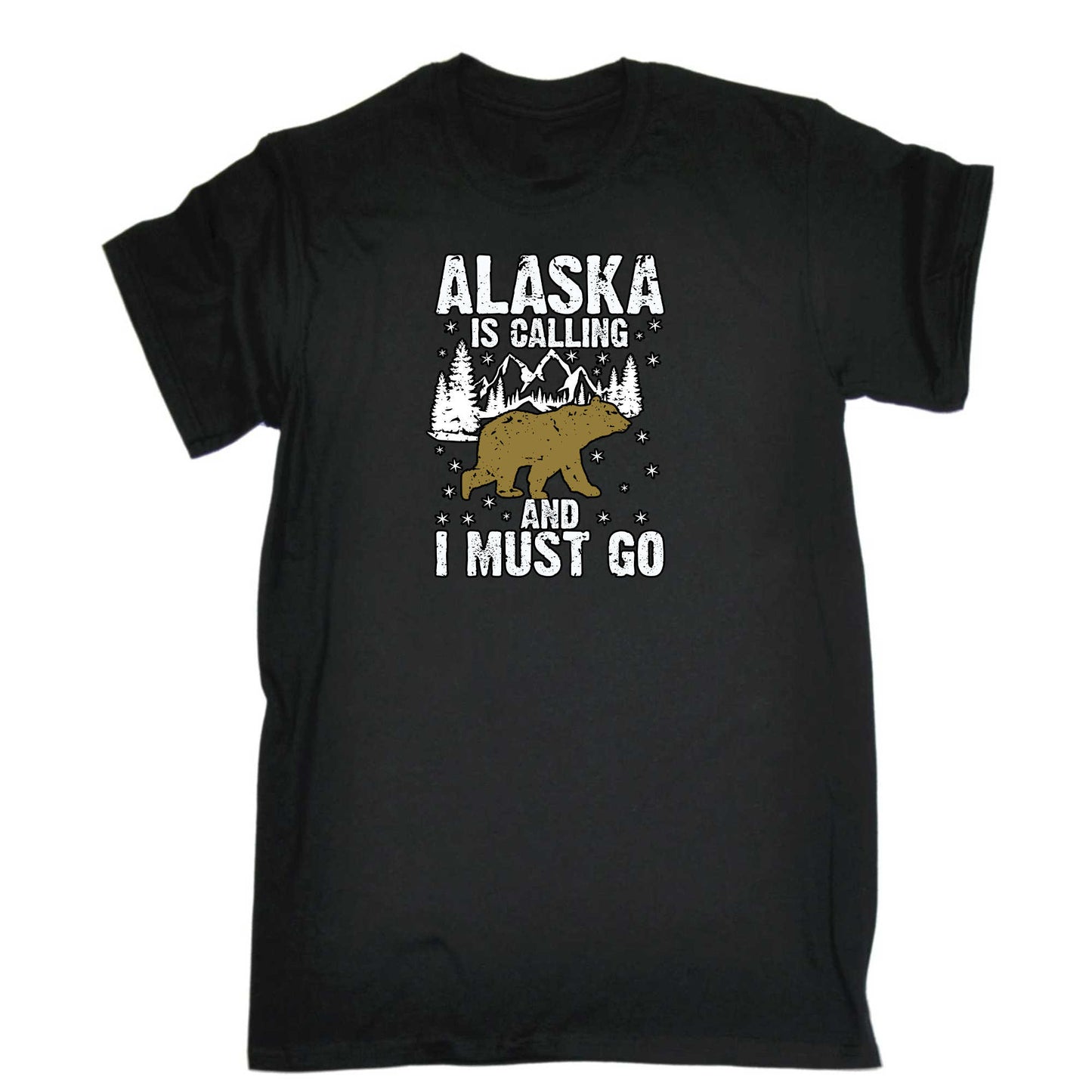 Alaska Is Calling And I Must Go Bear - Mens 123t Funny T-Shirt Tshirts