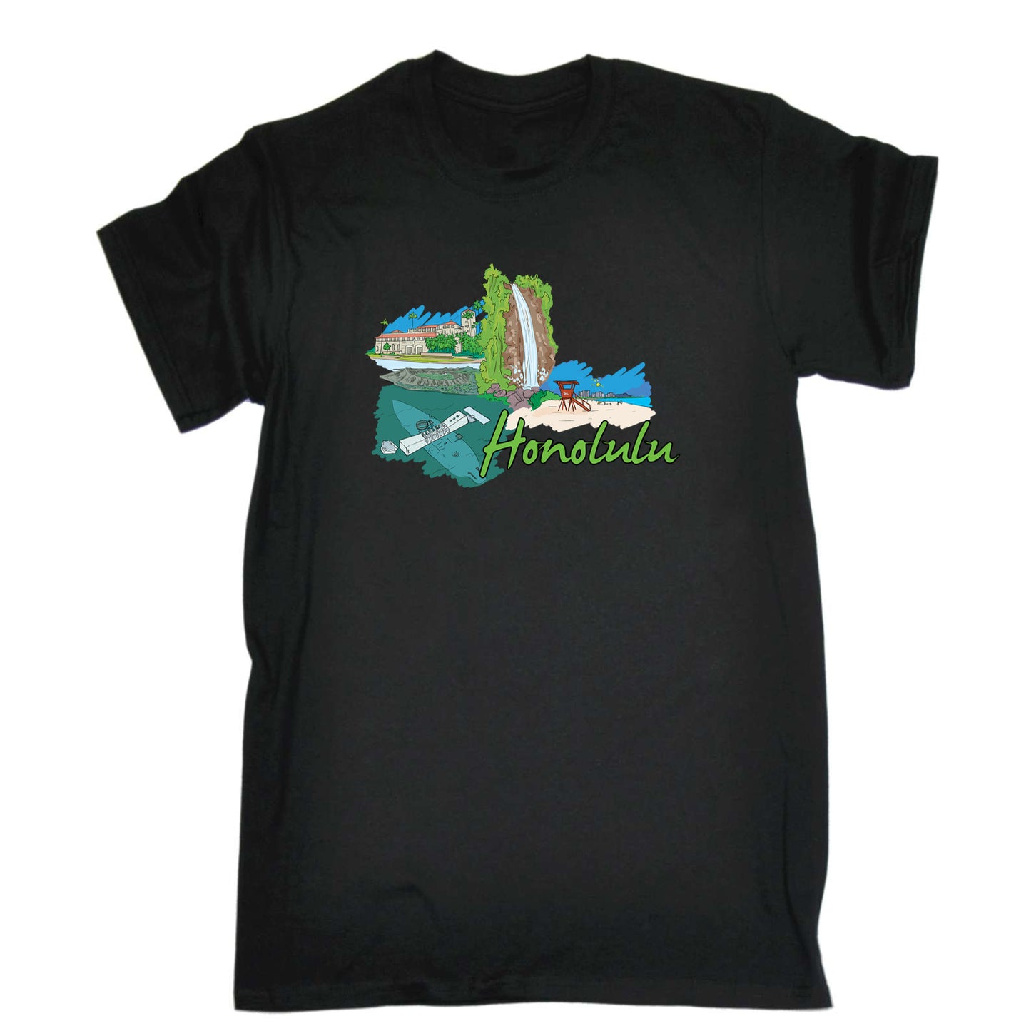 Honolulu Hawaii Country Flag Destination - Mens 123t Funny T-Shirt Tshirts