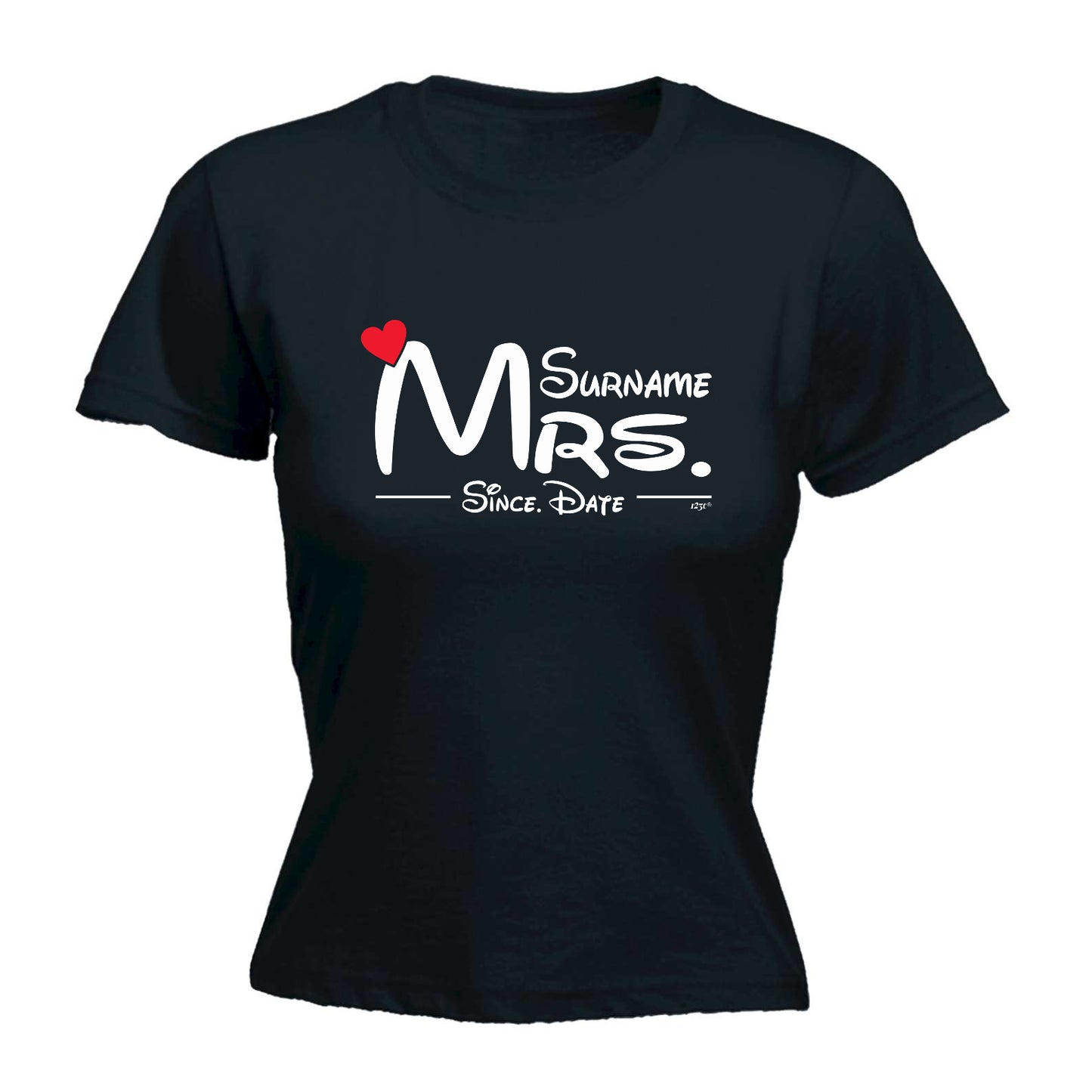 Surname Heart Mrs Since - Funny Womens T-Shirt Tshirt