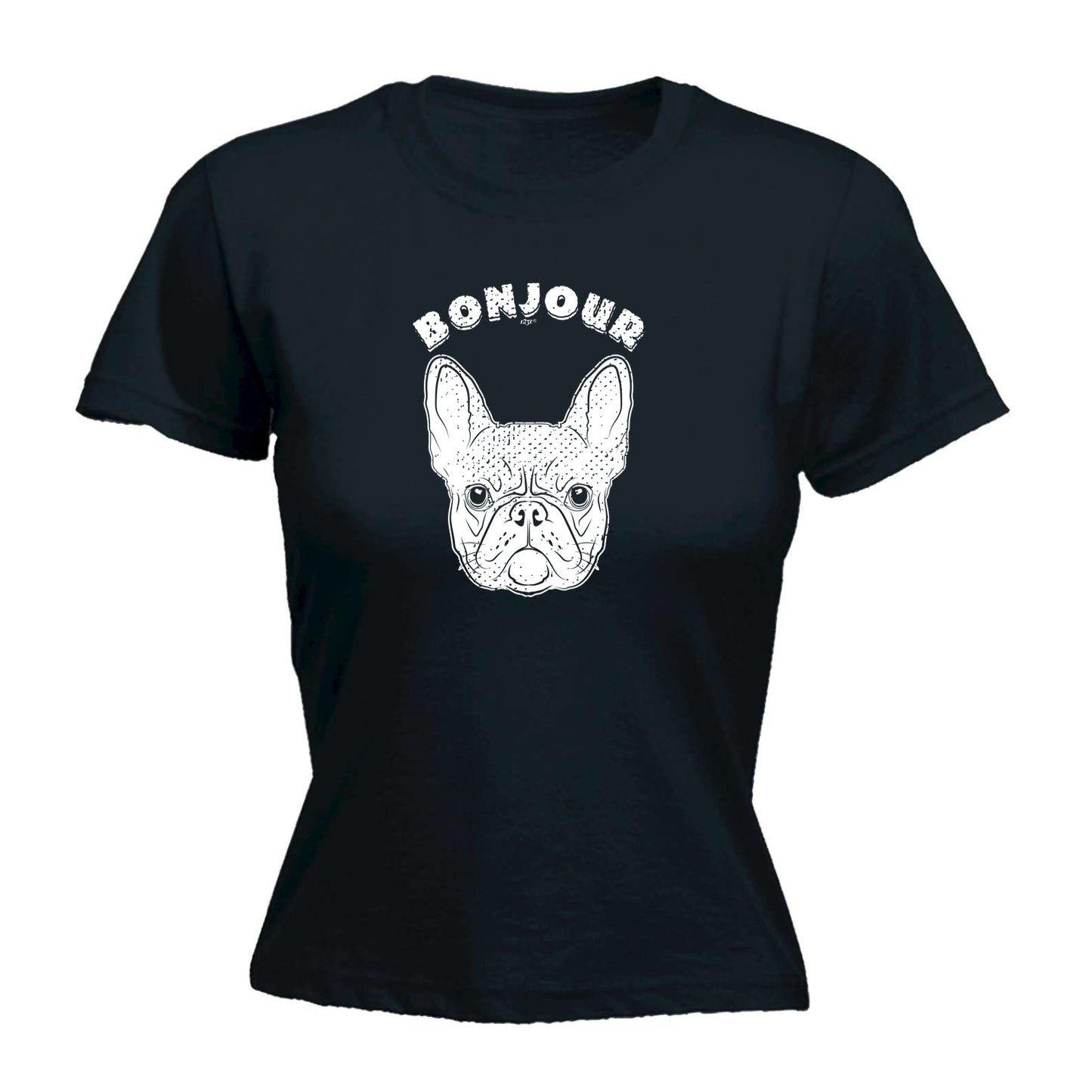 Bonjour Bulldog Face - Funny Womens T-Shirt Tshirt