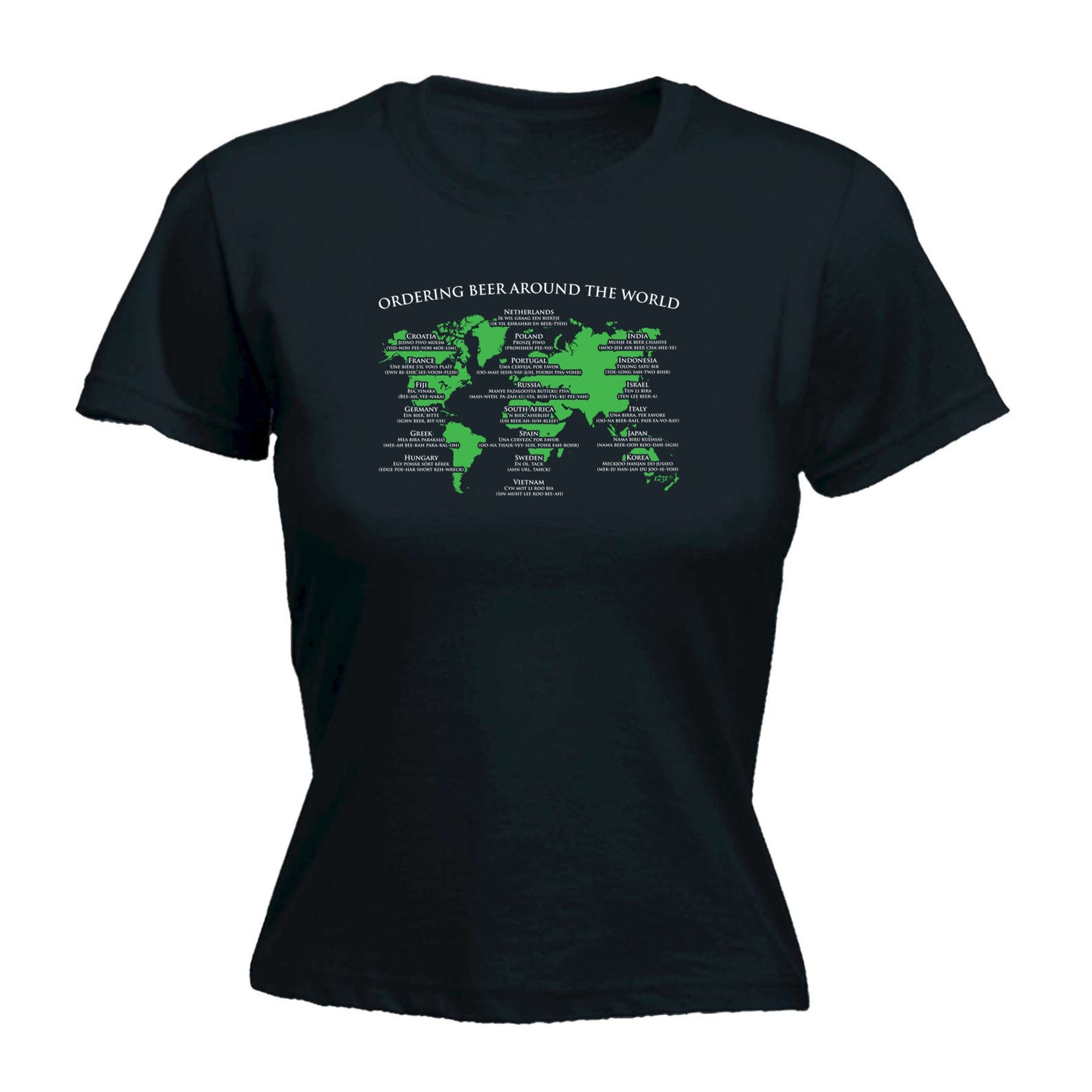 Ordering Beer Around The World - Funny Womens T-Shirt Tshirt
