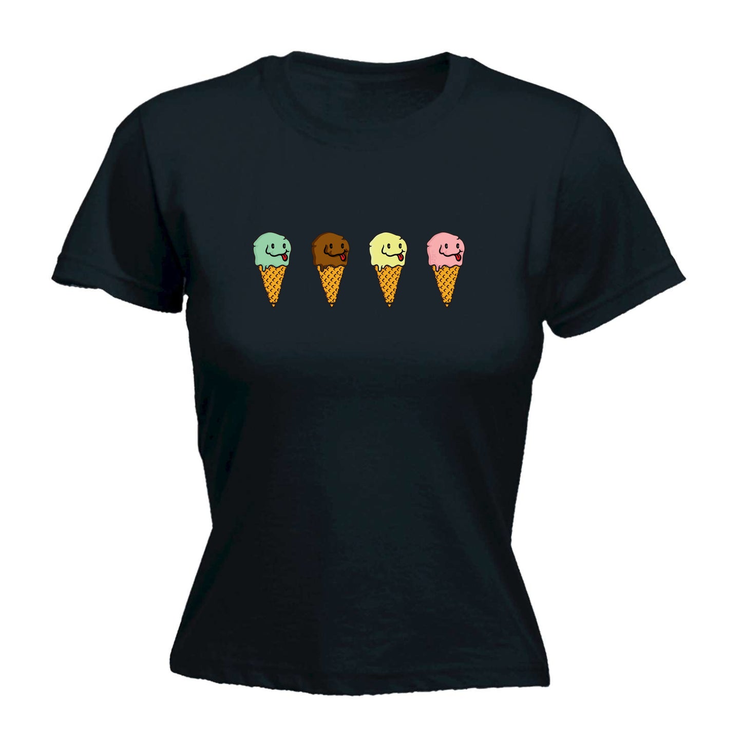 Ice Cream 4 Flavours - Funny Womens T-Shirt Tshirt