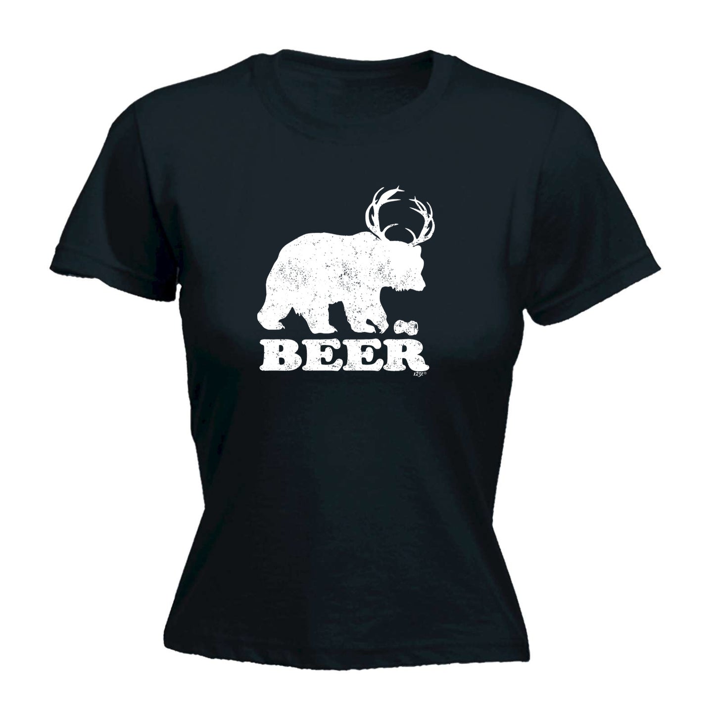 Beer Bear Deer - Funny Womens T-Shirt Tshirt