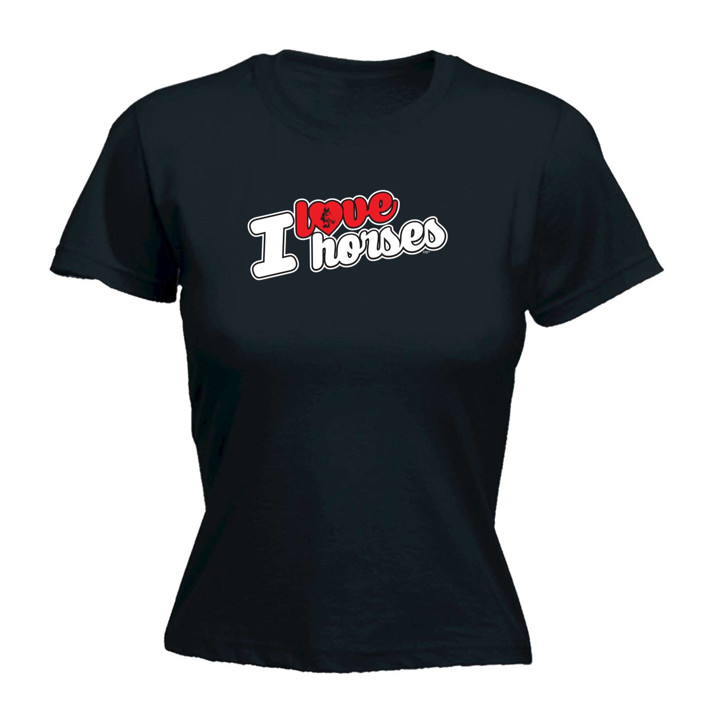 Love Horses Stencil - Funny Womens T-Shirt Tshirt
