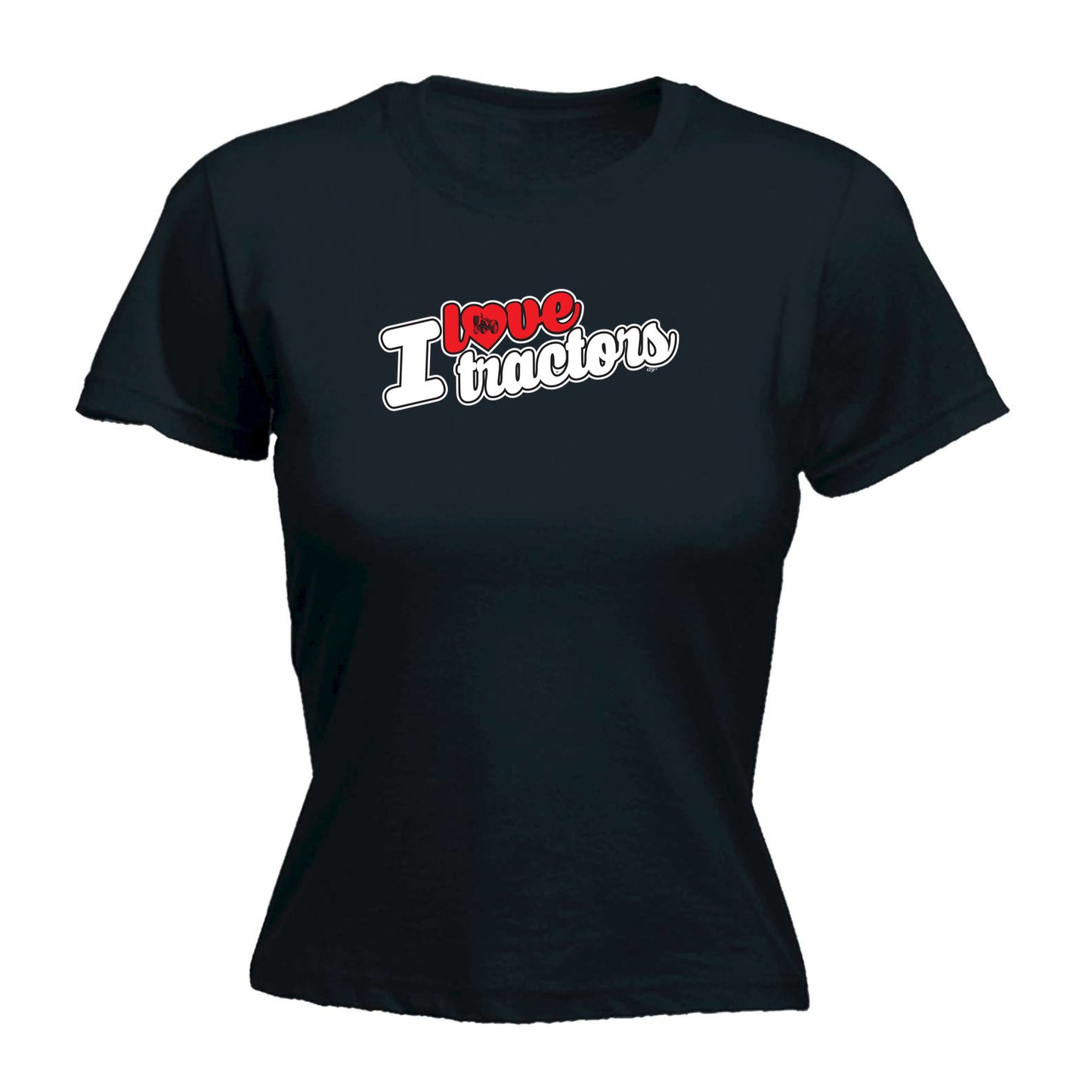 Love Tractors Stencil - Funny Womens T-Shirt Tshirt