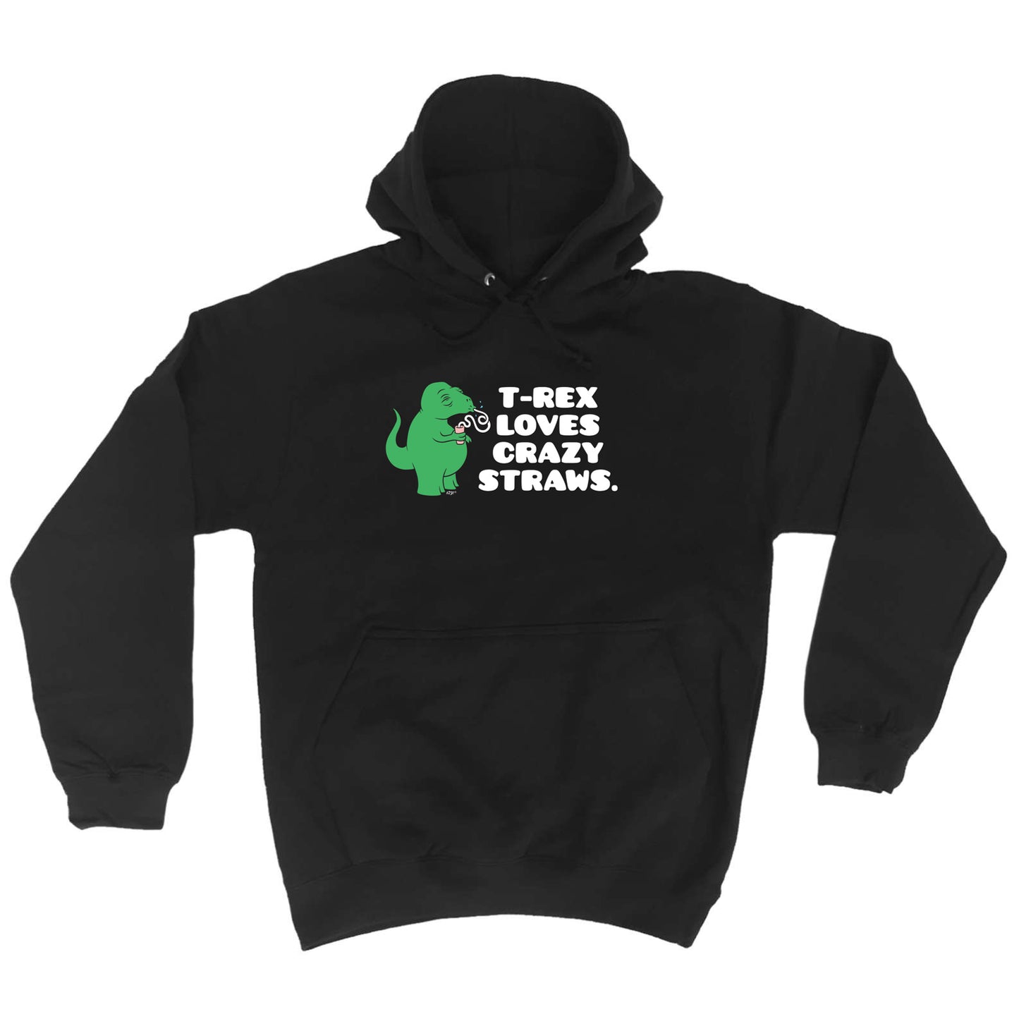 Trex Loves Crazy Straws Dinosaur - Funny Hoodies Hoodie