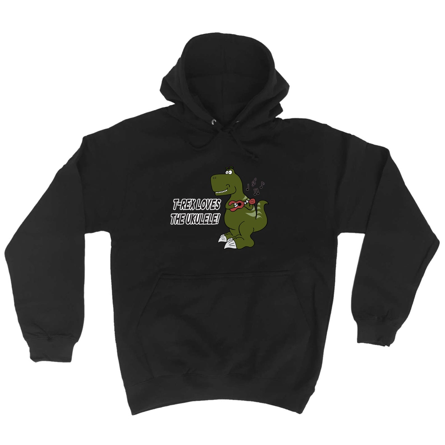 Trex Loves Ukulele Dinosaur - Funny Hoodies Hoodie