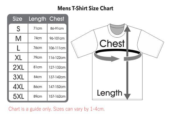 123t Australia Mens T Shirt Size Chart
