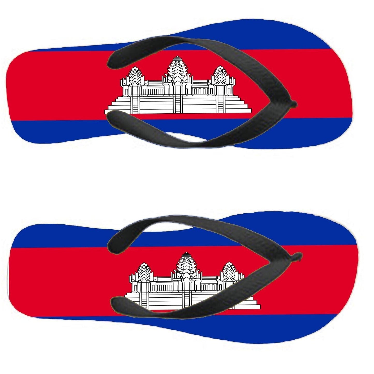 Cambodia Flip Flops Thongs Country Flag Nationality Supporter Flags Sandals