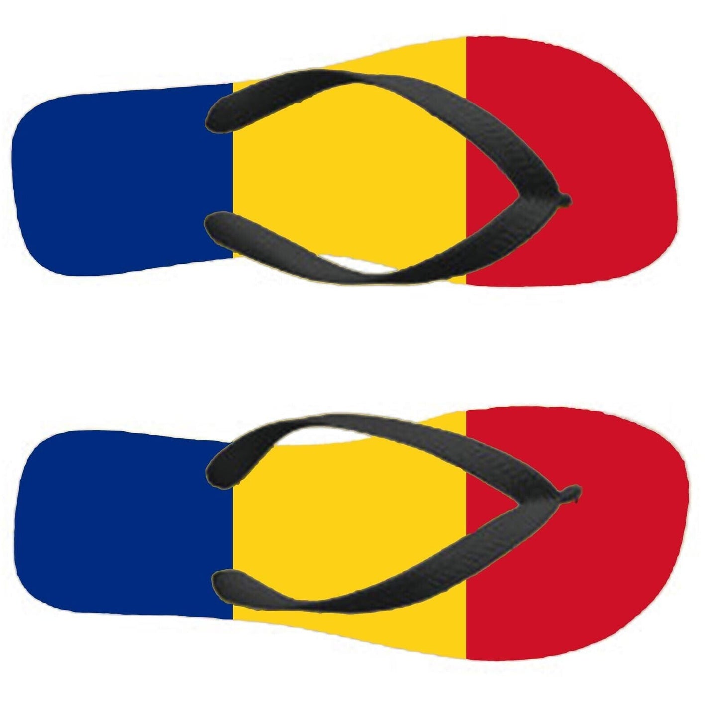 Romania Flip Flops Thongs Country Flag Nationality Supporter Flags Sandals