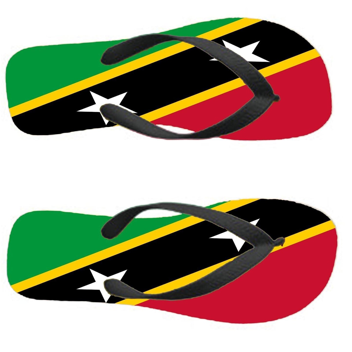 Saint Kitts and Nevis Flip Flops Thongs Country Flag Nationality Flags Sandals