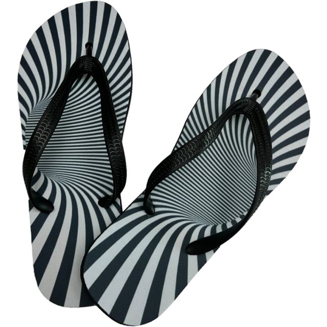 Illusion Flip Flops B/W Funny Novelty Summer Shoes Footwear Thong Sandals