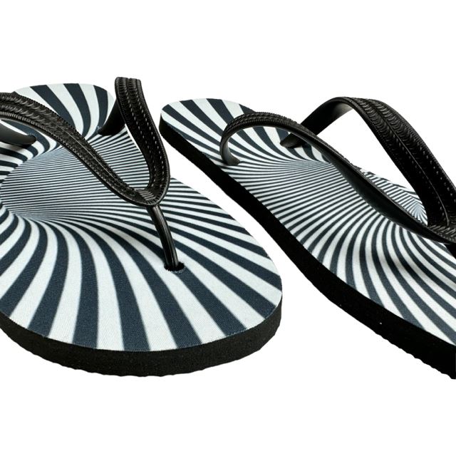 Illusion Flip Flops B/W Funny Novelty Summer Shoes Footwear Thong Sandals