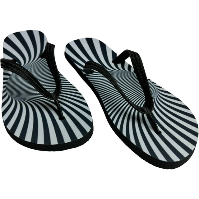 Illusion Flip Flops B/W Funny Novelty Summer Shoes Footwear Thong Sandals
