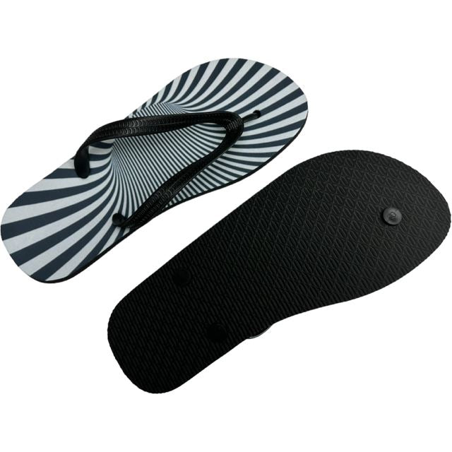 Illusion Flip Flops B/W Funny Novelty Summer Shoes Footwear Thong Sandals