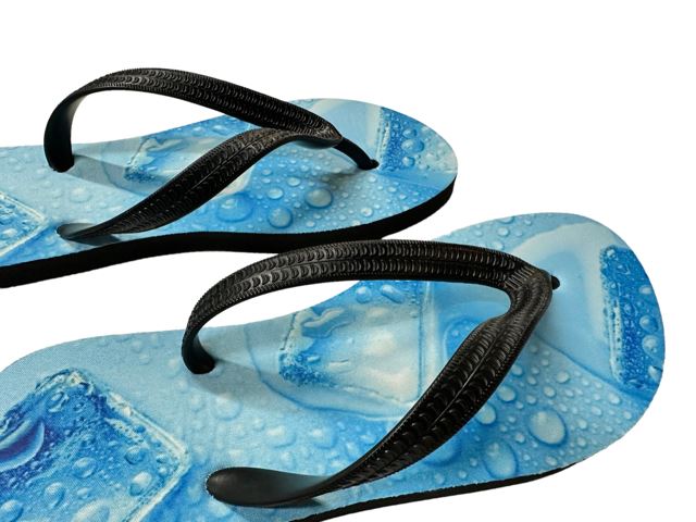 Ice Cubes Flip Flops Fun Funny Novelty Summer Shoes Footwear Thong Sandals