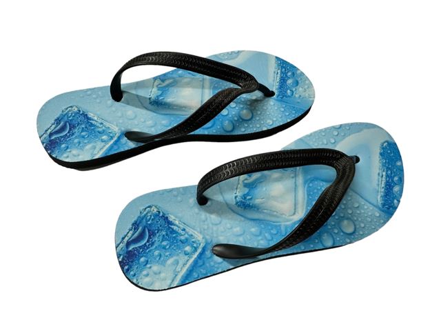 Ice Cubes Flip Flops Fun Funny Novelty Summer Shoes Footwear Thong Sandals