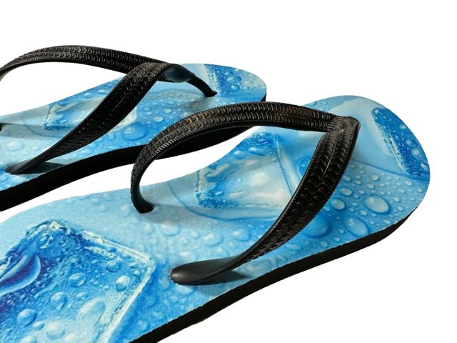 Ice Cubes Flip Flops Fun Funny Novelty Summer Shoes Footwear Thong Sandals
