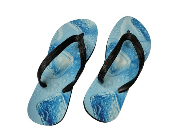Ice Cubes Flip Flops Fun Funny Novelty Summer Shoes Footwear Thong Sandals