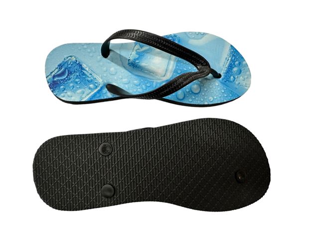 Ice Cubes Flip Flops Fun Funny Novelty Summer Shoes Footwear Thong Sandals