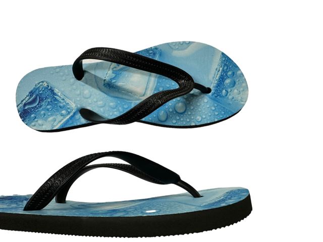 Ice Cubes Flip Flops Fun Funny Novelty Summer Shoes Footwear Thong Sandals