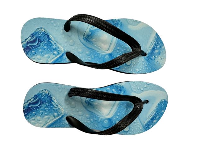 Ice Cubes Flip Flops Fun Funny Novelty Summer Shoes Footwear Thong Sandals