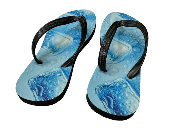 Ice Cubes Flip Flops Fun Funny Novelty Summer Shoes Footwear Thong Sandals