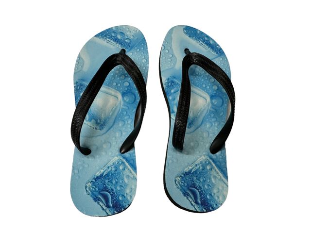 Ice Cubes Flip Flops Fun Funny Novelty Summer Shoes Footwear Thong Sandals