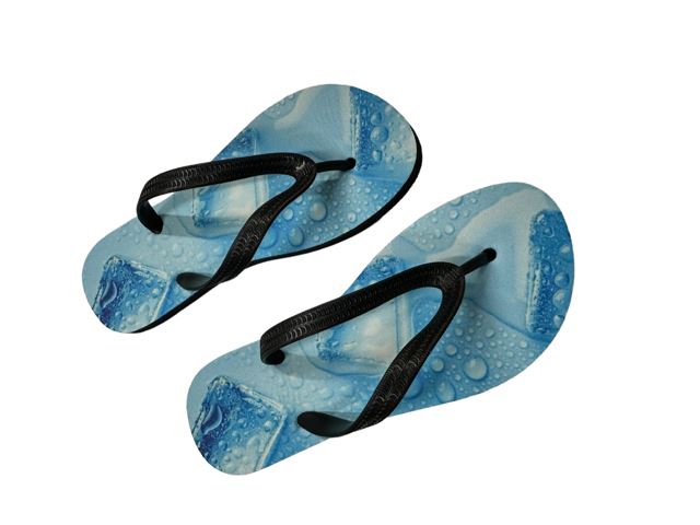 Ice Cubes Flip Flops Fun Funny Novelty Summer Shoes Footwear Thong Sandals