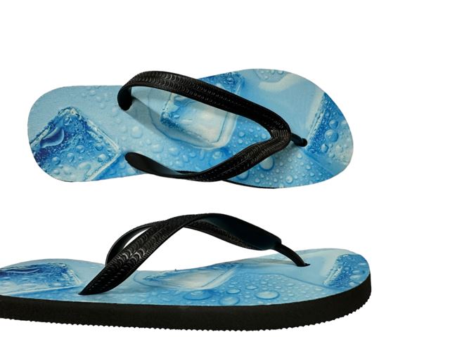 Ice Cubes Flip Flops Fun Funny Novelty Summer Shoes Footwear Thong Sandals