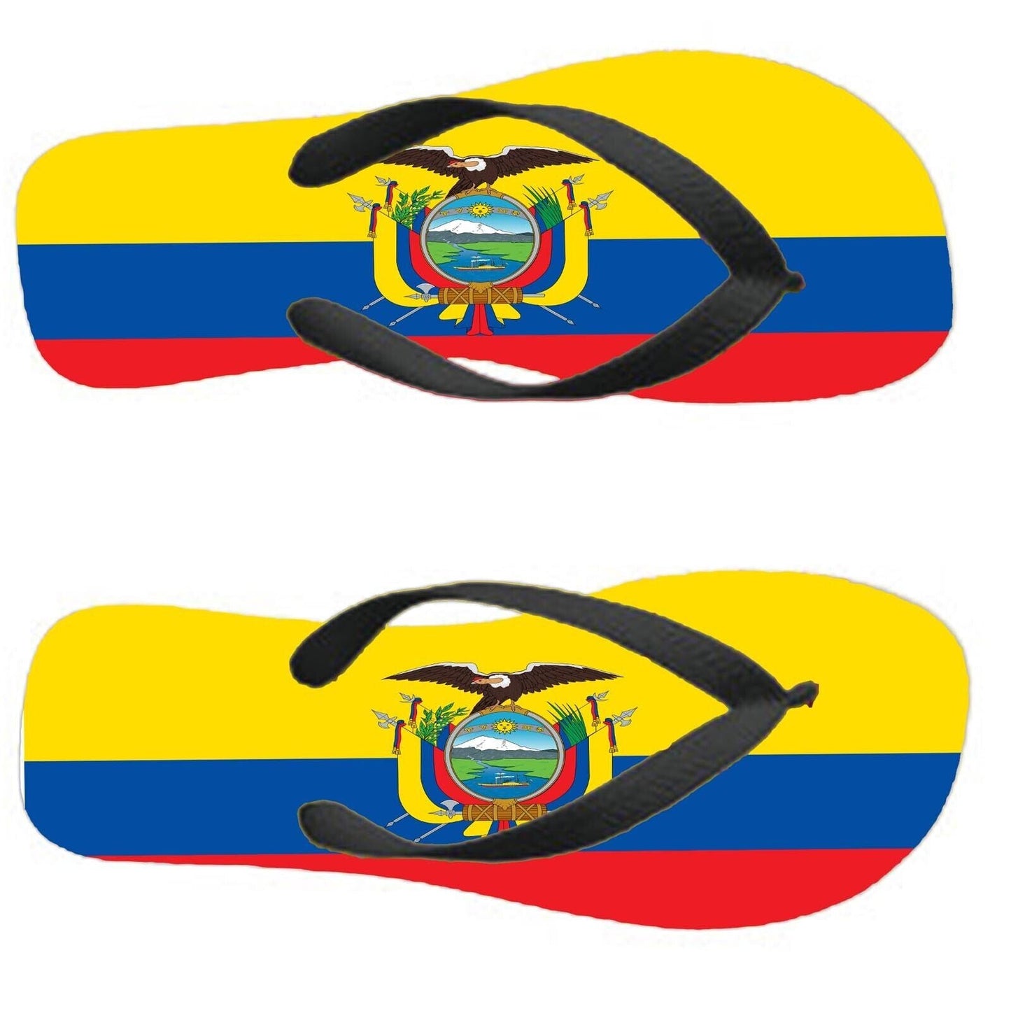 Ecuador Flip Flops Thongs Country Flag Nationality Supporter Flags Sandals