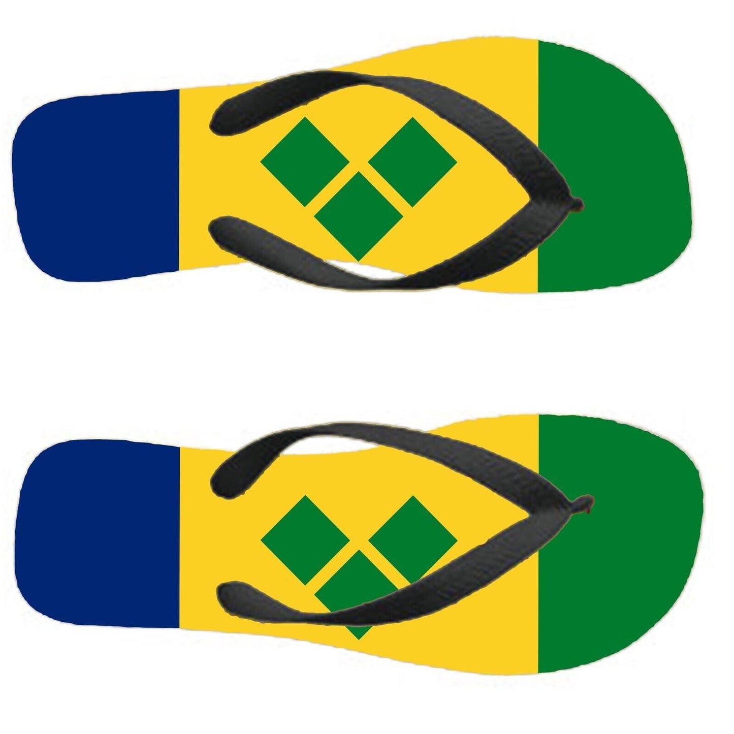 Saint Vincent and the Grenadines Flip Flops Thongs Country Flag Flags Sandals