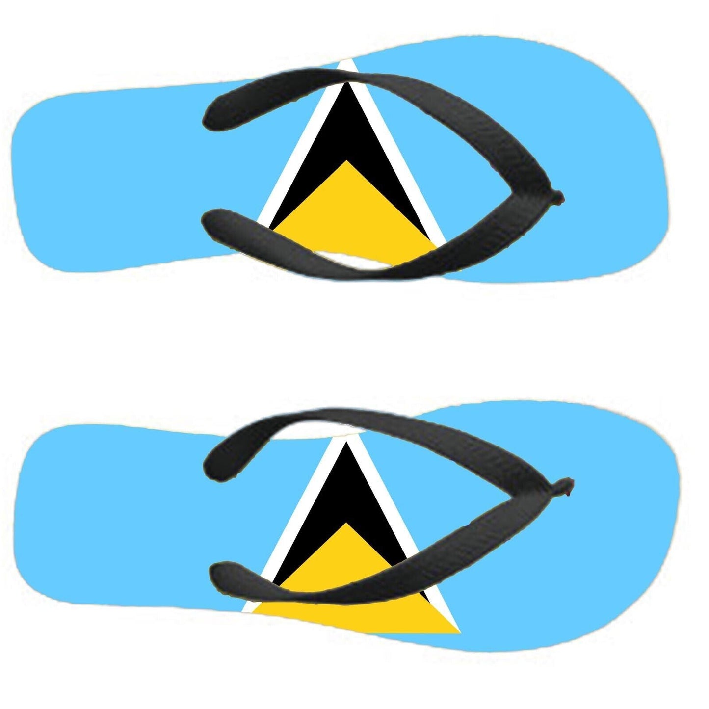 Saint Lucia Flip Flops Thongs Country Flag Nationality Supporter Flags Sandals