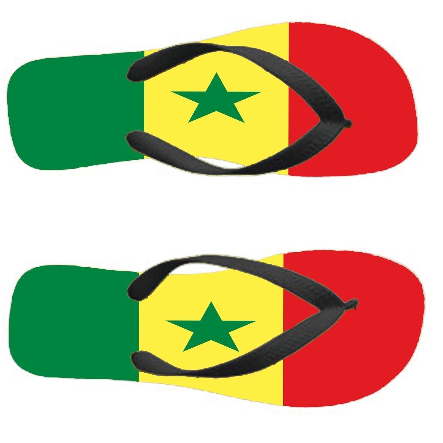 Senegal Flip Flops Thongs Country Flag Nationality Supporter Flags Sandals
