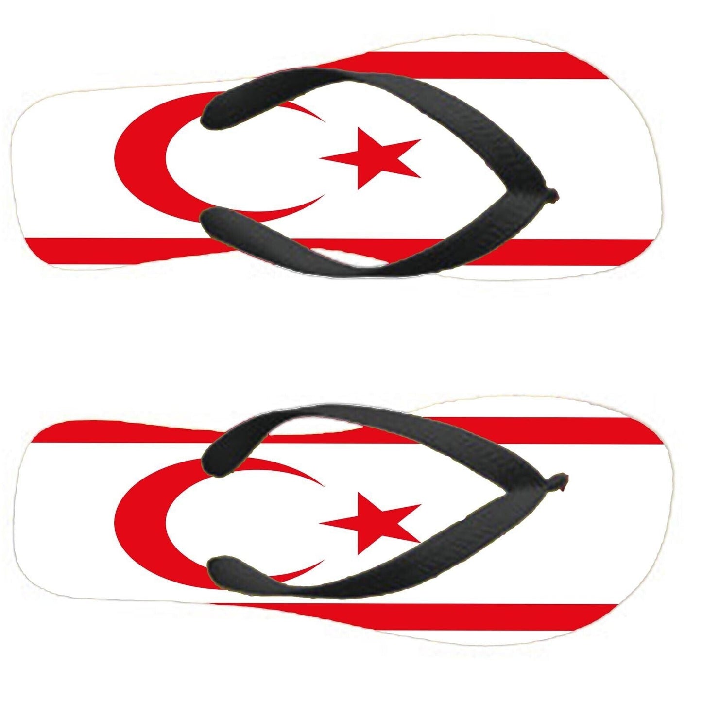 Turkish Republic of Northern Cyprus Flip Flops Thongs Country Flag Flags Sandals