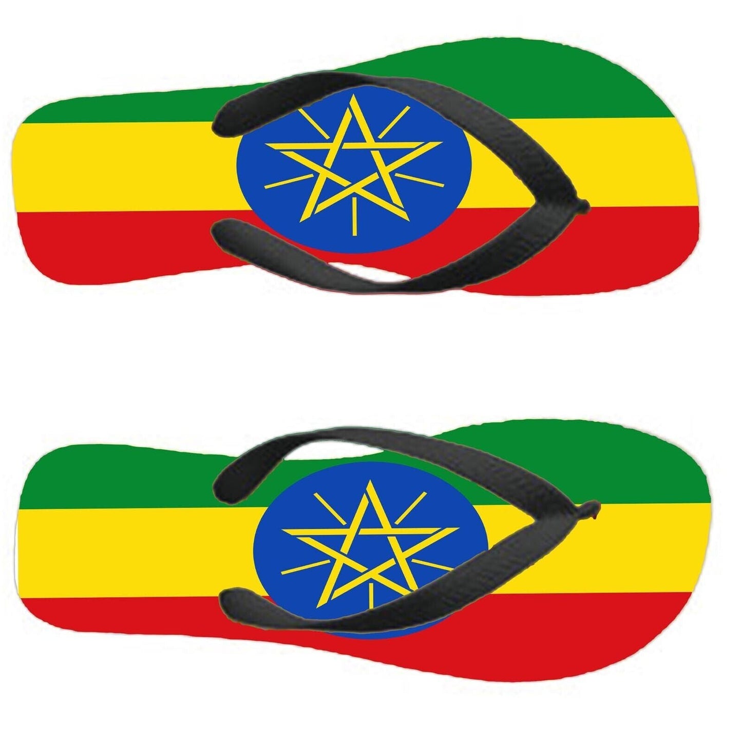Ethiopia Flip Flops Thongs Country Flag Nationality Supporter Flags Sandals