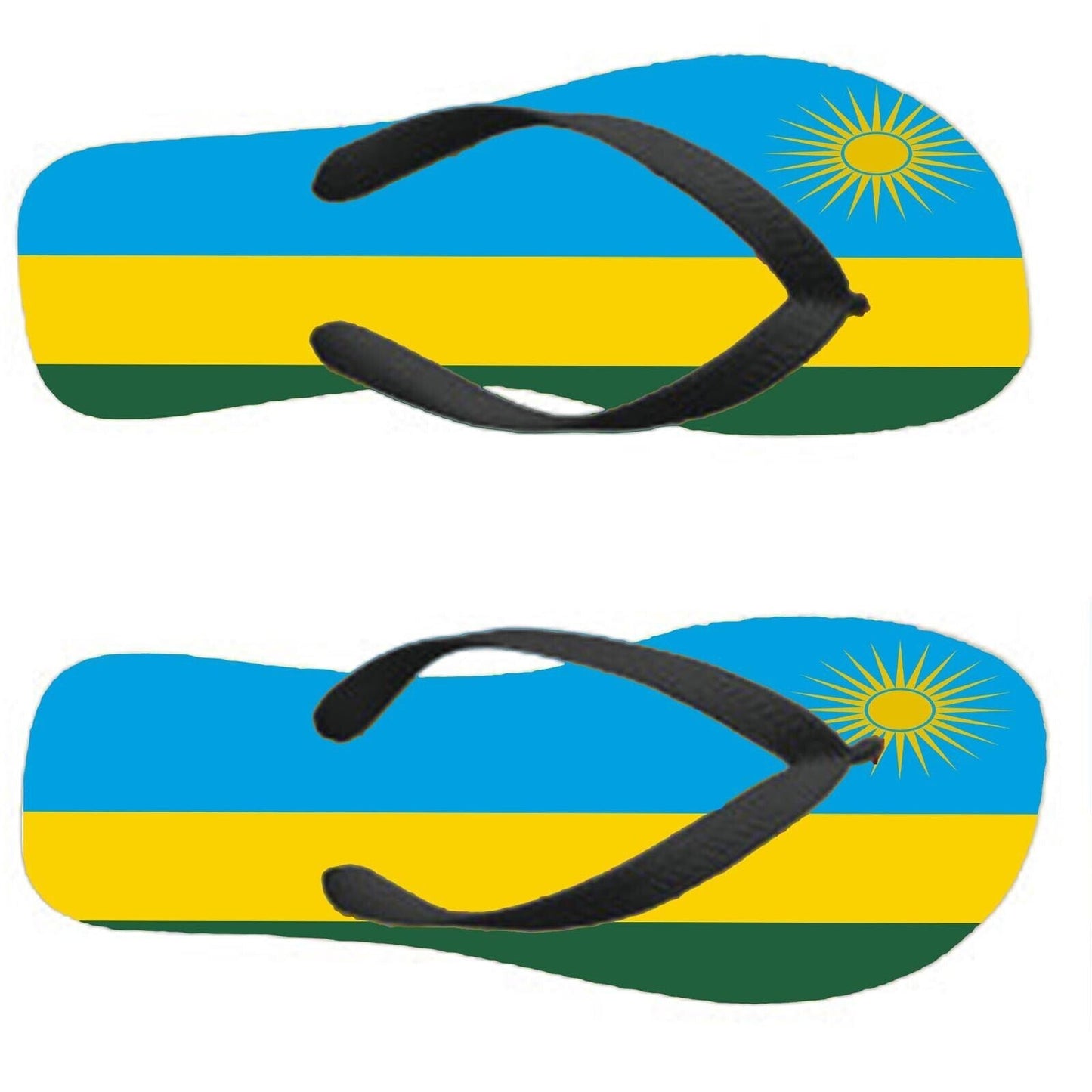 Rwanda Flip Flops Thongs Country Flag Nationality Supporter Flags Sandals