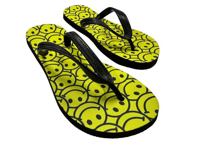 Smiley face Flip Retro Flops Funny Novelty Summer Shoes Footwear Thong Sandals