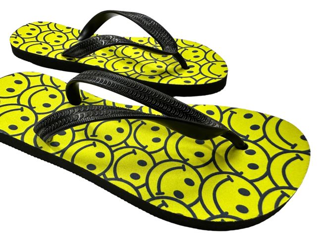 Smiley face Flip Retro Flops Funny Novelty Summer Shoes Footwear Thong Sandals