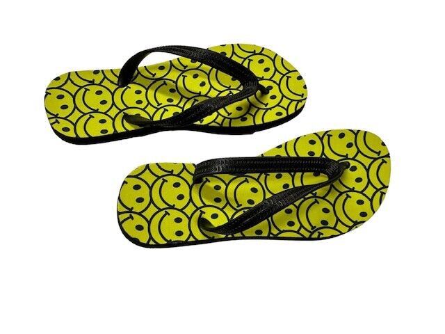 Smiley face Flip Retro Flops Funny Novelty Summer Shoes Footwear Thong Sandals