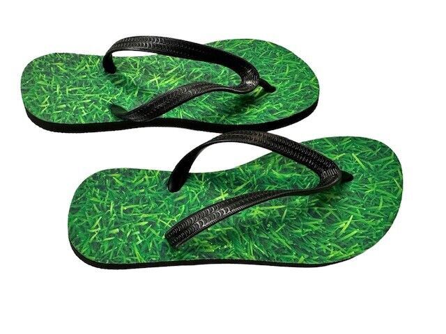 Grass Lawn Flip Flops Funny Turf Novelty Summer Shoes Footwear Thong Sandals