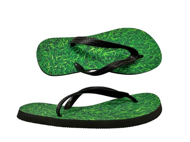 Grass Lawn Flip Flops Funny Turf Novelty Summer Shoes Footwear Thong Sandals