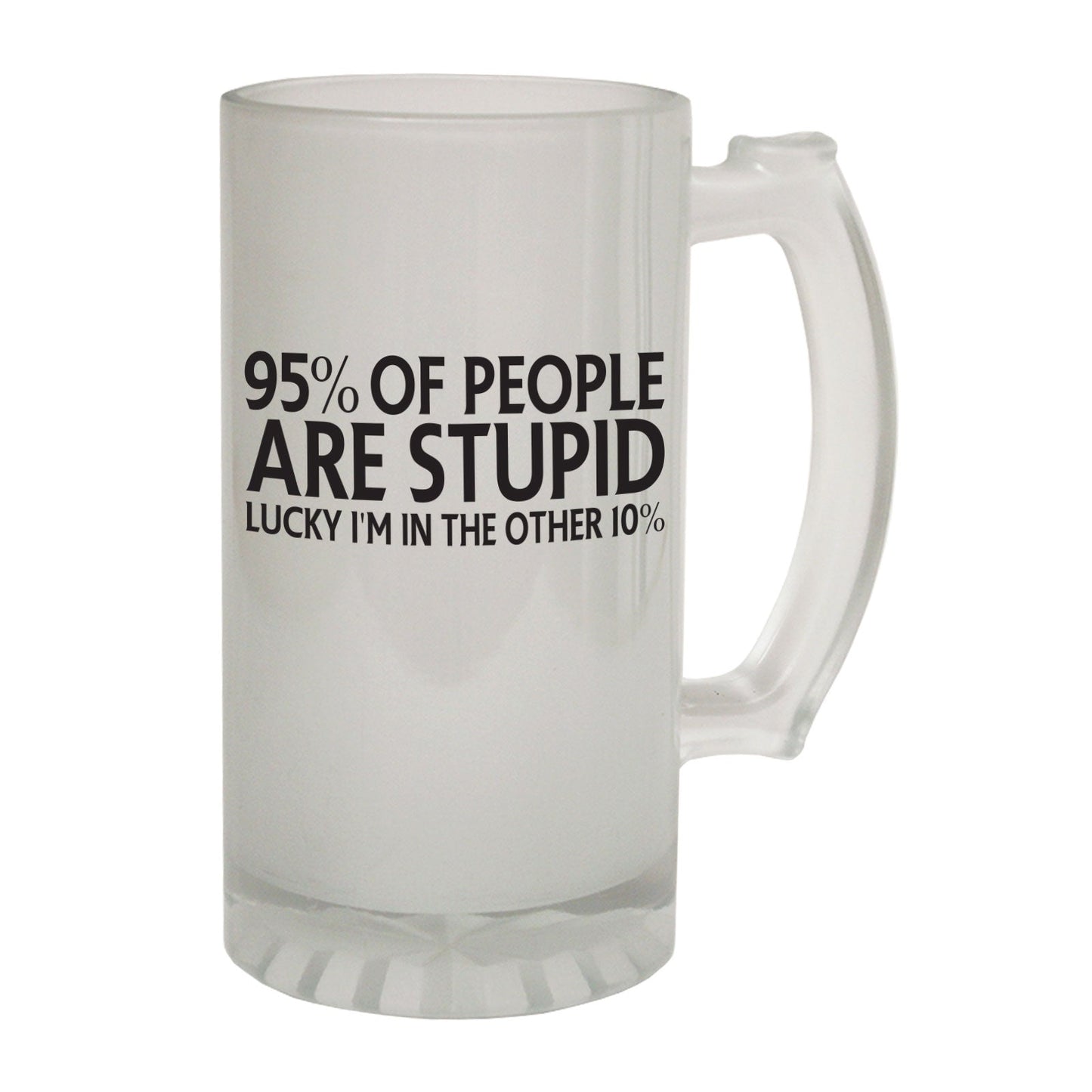 95 People Stupid Sarcasm - Novelty Funny Frosted Stein - Gift Boxed
