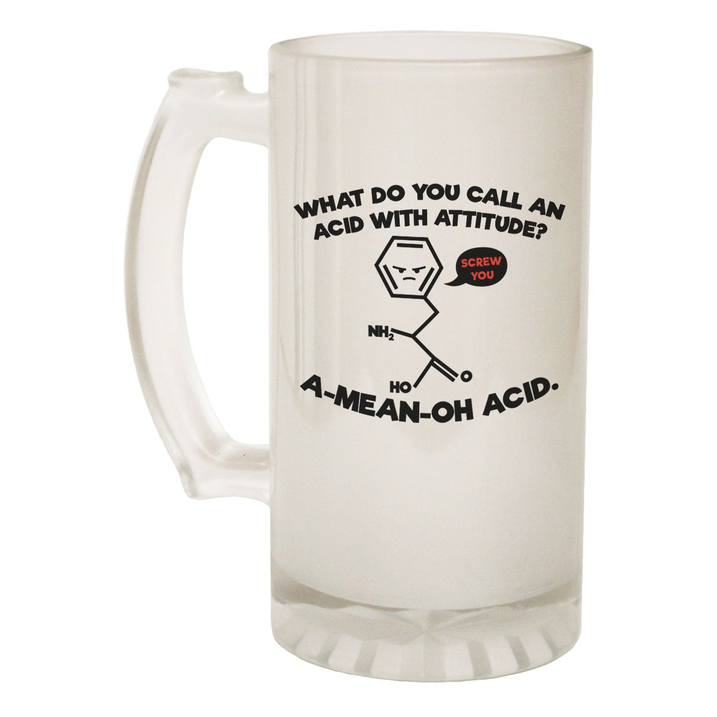 Acid Attitude Geek Nerd - Novelty Funny Frosted Stein - Gift Boxed